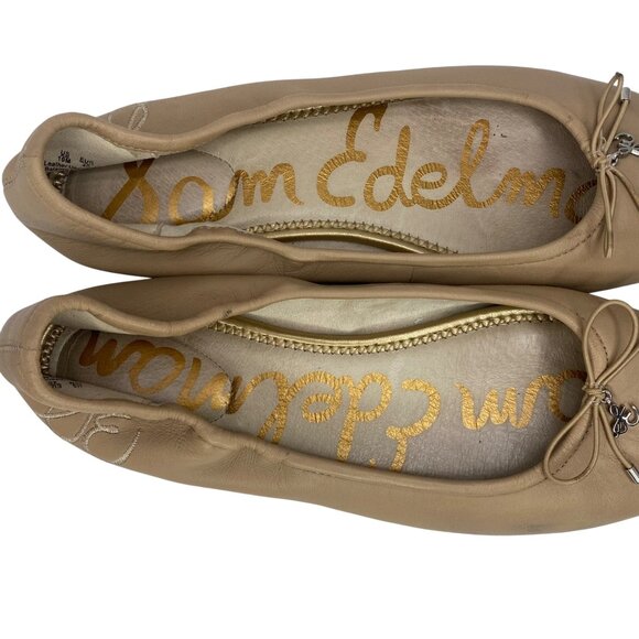 Sam Edelman Classic Felicia Tan Leather Round toe Ballet Flats Women’s size 10 - Picture 8 of 12